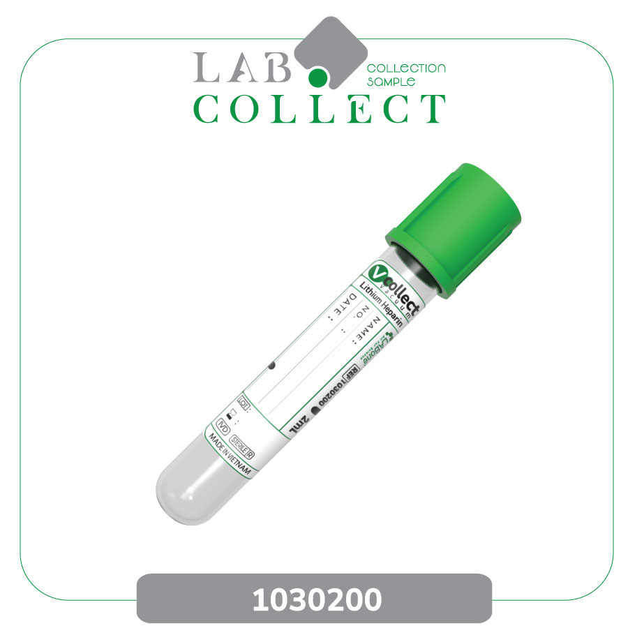 Ống lấy máu chân không Lithium Heparin 2mL