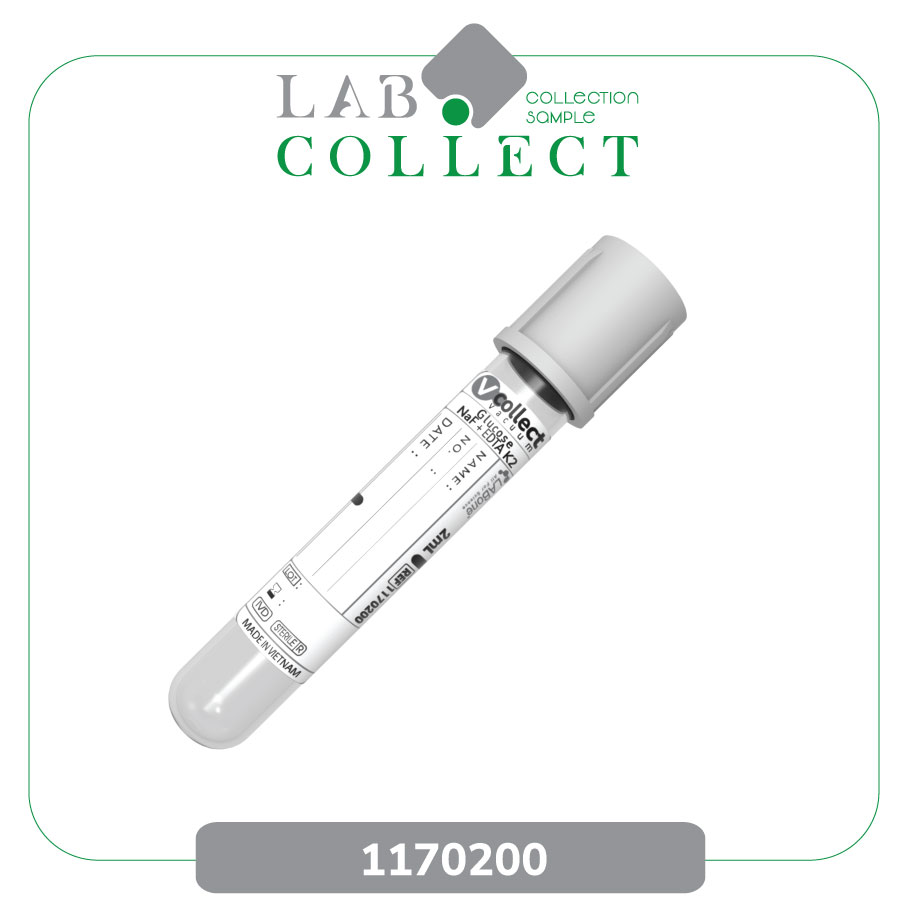 Ống lấy máu chân không Glucose chứa NaF + EDTA K2 2mL